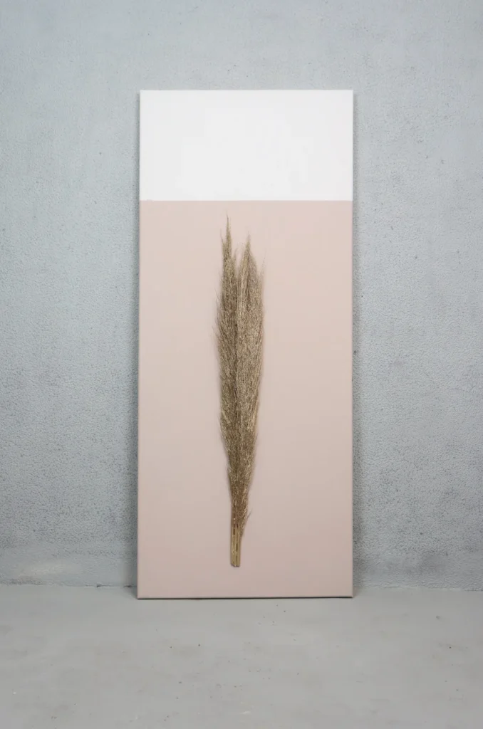 CANVAS AND PAINTED PAMPAS GRASS LEAF