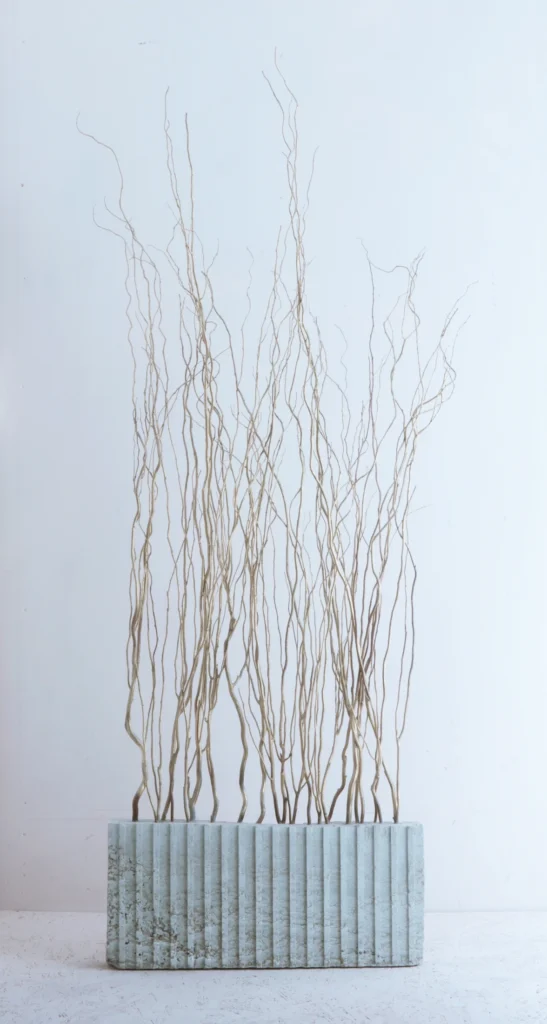 CONCRETE AND TREATED, PAINTED DRY BRANCHES