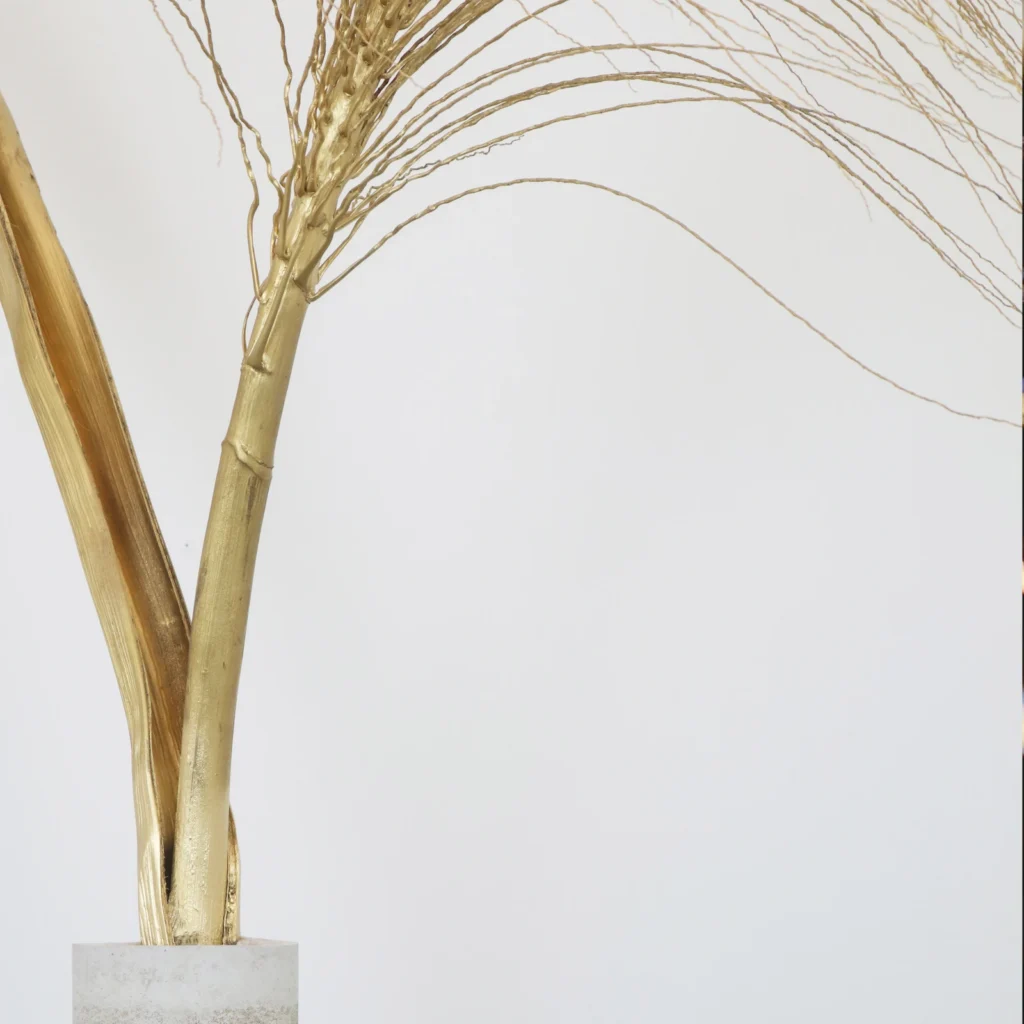 CONCRETE AND PAINTED PALM LEAF