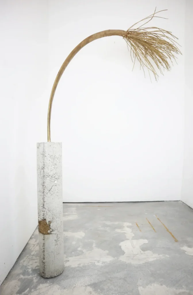 CONCRETE AND PAINTED PALM LEAF